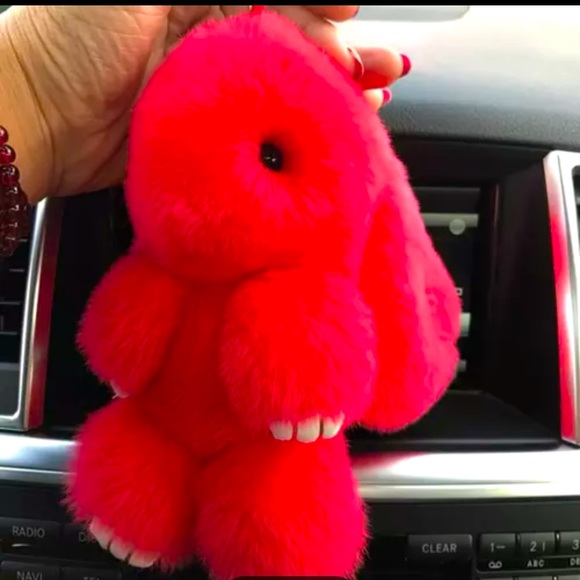 🎀Brand New Red Bunny Keychain Approximately 15 CM Bag Charm Bag Chain - Picture 3 of 4